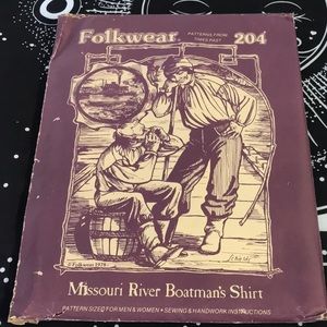 Vintage 1978 Folkwear Missouri River Boatman's Shirt uncut men or women …